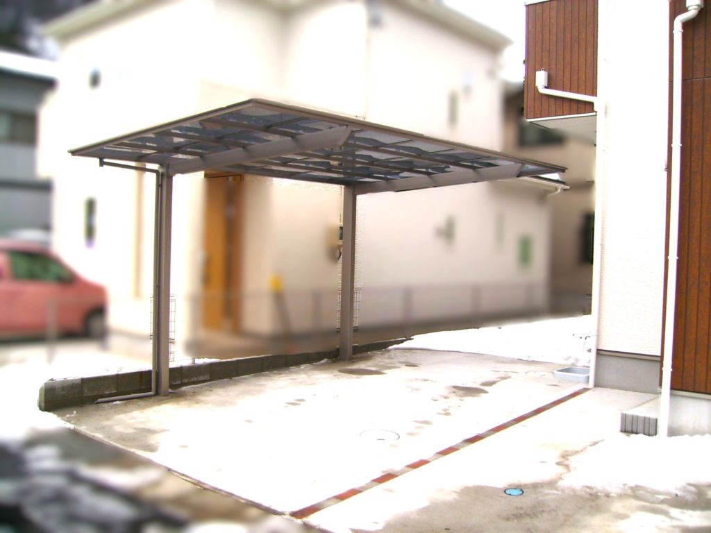 郡山リフォーム駐車場カーポート設置アフター写真