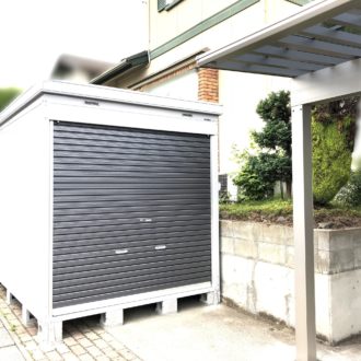 バイク用収納＆カーポート設置【施工事例112】